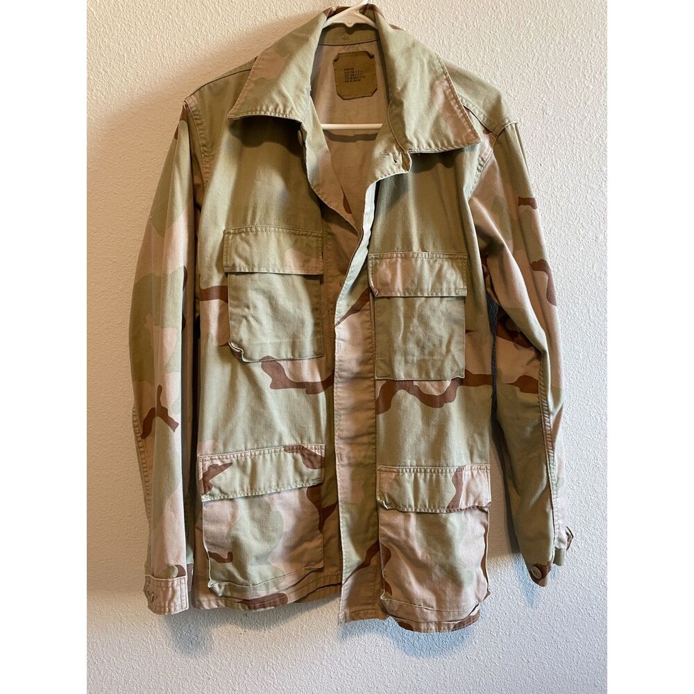 Vintage USGI DCU Desert Camo BDU Coat Medium Long 3 Color Military Army 90s
